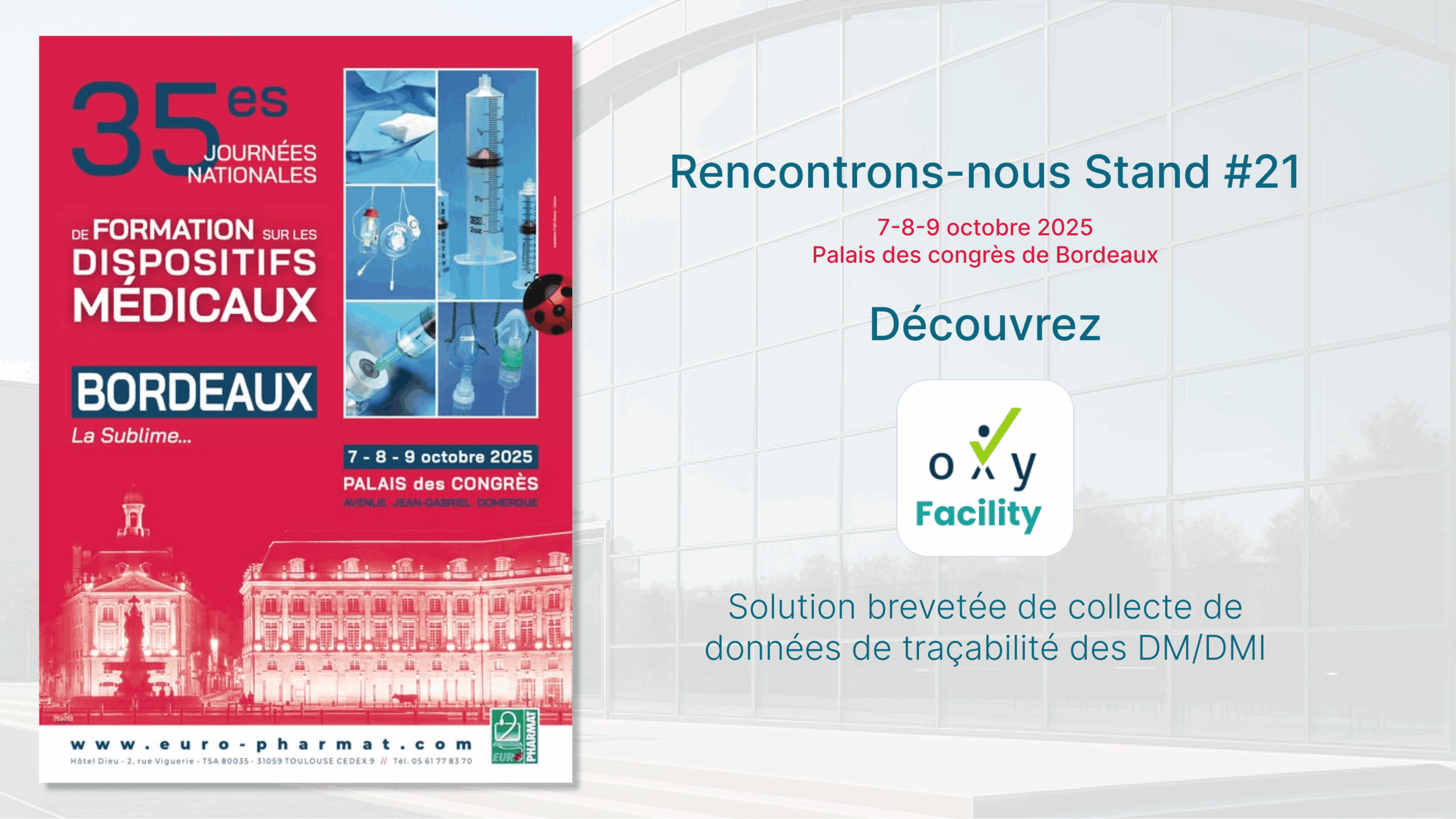 Rencontrons-nous Stand 21 à Europharmat 2025
